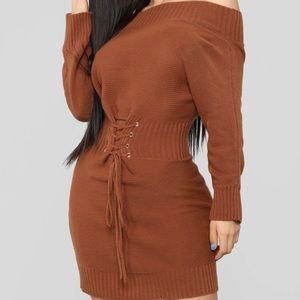 Mini brown dress in M brand new in the package